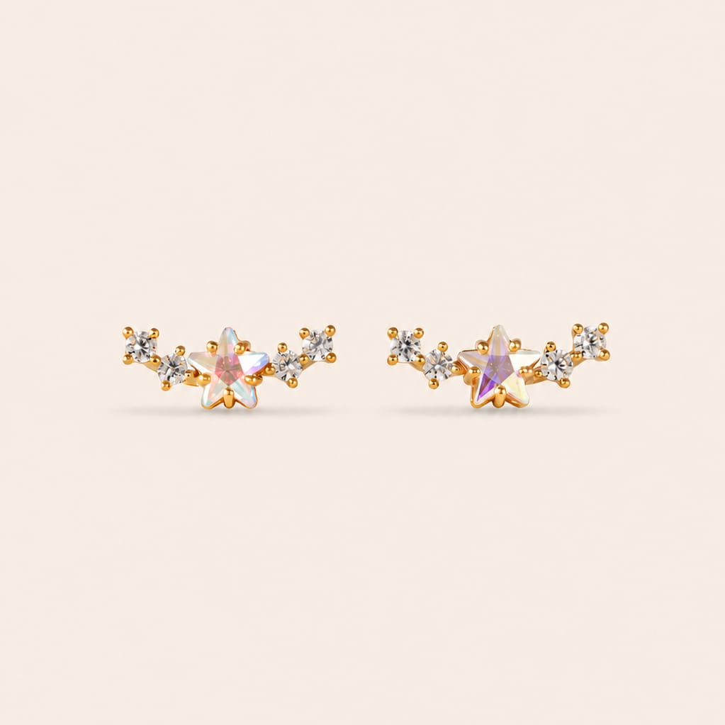 Stargazer Climber Earrings - Clear