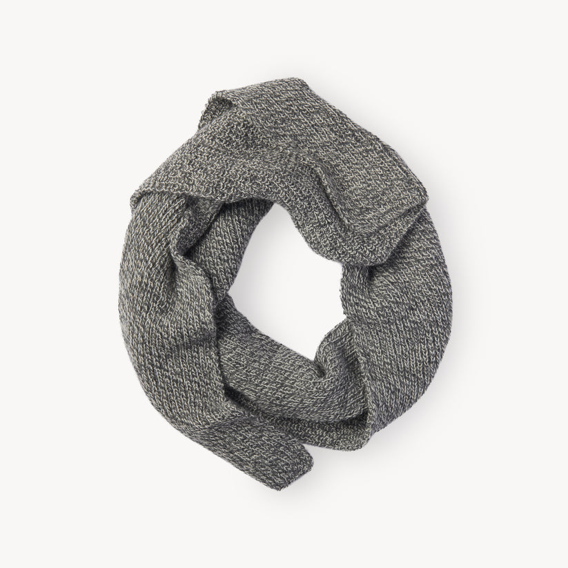 Alpaca Fisherman Scarf - Light Grey
