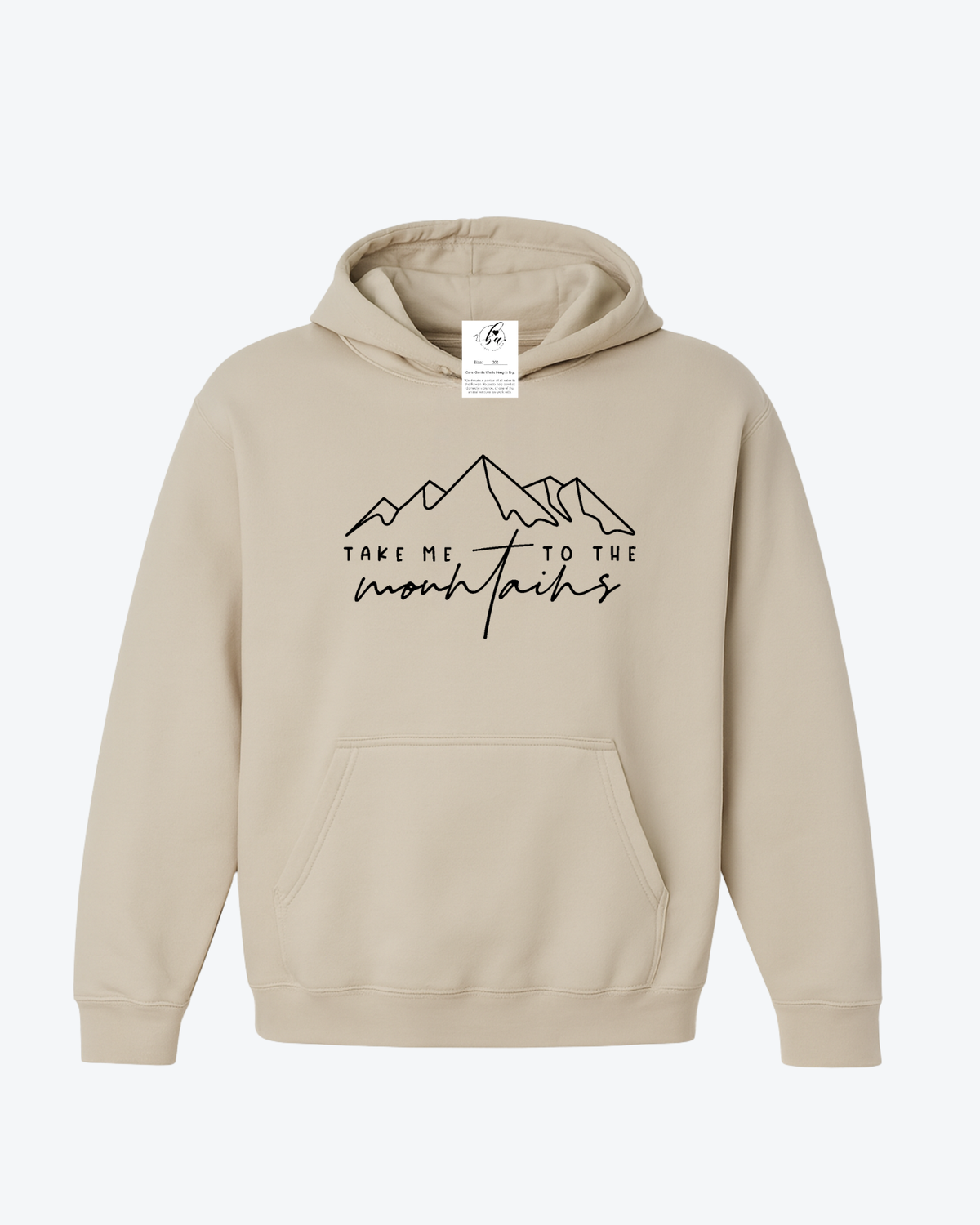 Cozy Hoodie - Take Me to the Mountains - Sand