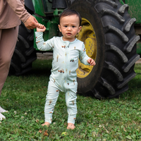 Footless Sleeper w/ Fold-over Cuffs - Tractors
