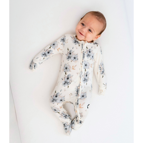 Footless Sleeper w/ Fold-over Cuffs - Frosty Floral