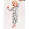 Footless Sleeper w/ Fold-over Cuffs - Denim Plaid