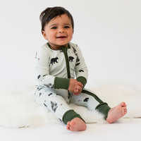 Footless Sleeper w/ Fold-over Cuffs - Black Bears