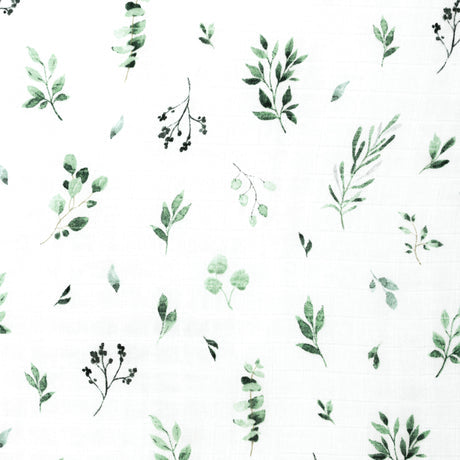 Muslin Crib Sheet - Watercolour Foliage