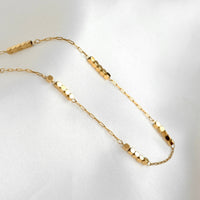 Cube Beaded Chain Necklace - Stainless Steel