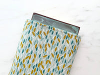 Leaf cascade - padded book sleeve, book pouch