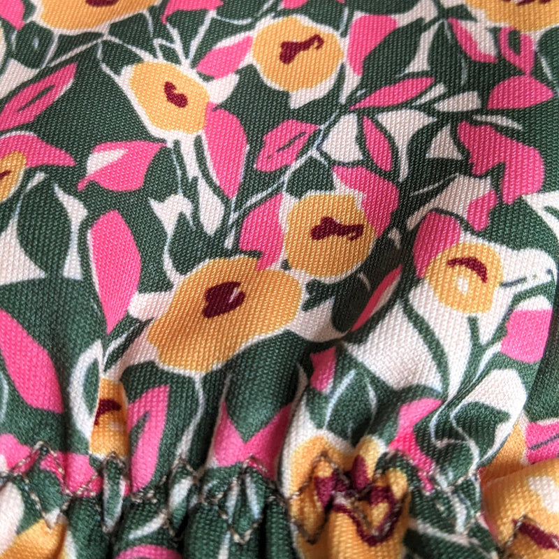 Willow & Belle Gardening Gloves - Mustard And Pink Flowers
