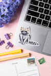 Floral Crown Raccoon Vinyl Sticker