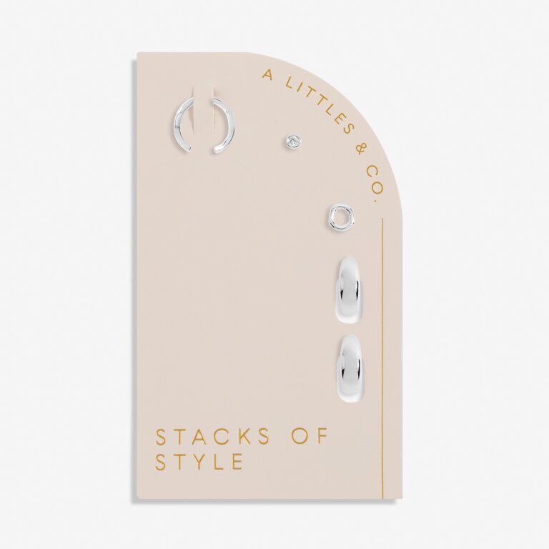 Stacks of Style Organic Silver Shape Earrings