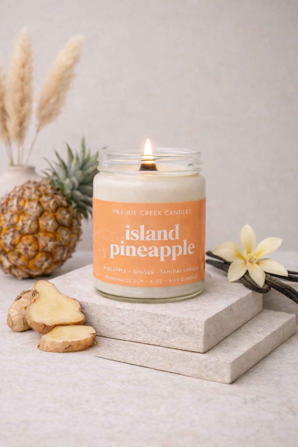 ISLAND PINEAPPLE | NON TOXIC SOY WAX CANDLE | SUMMER COLLECTION