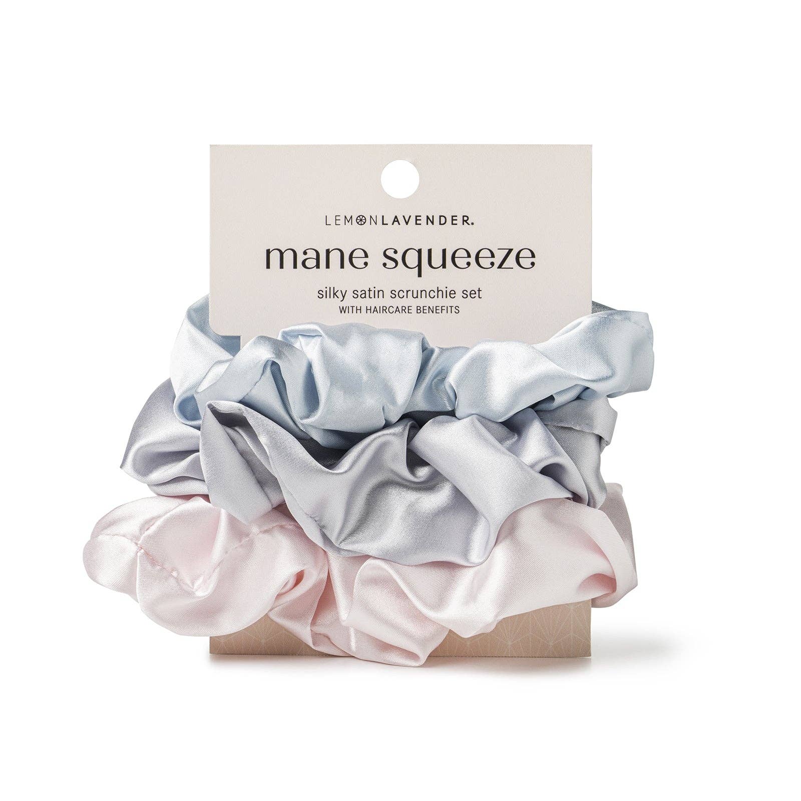 Lemon Lavender Mane Squeeze Oversized Satin Scrunchie Set