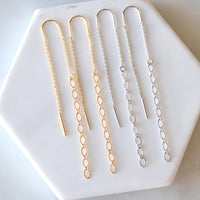 Textured Threader Earrings - Gold and Silver
