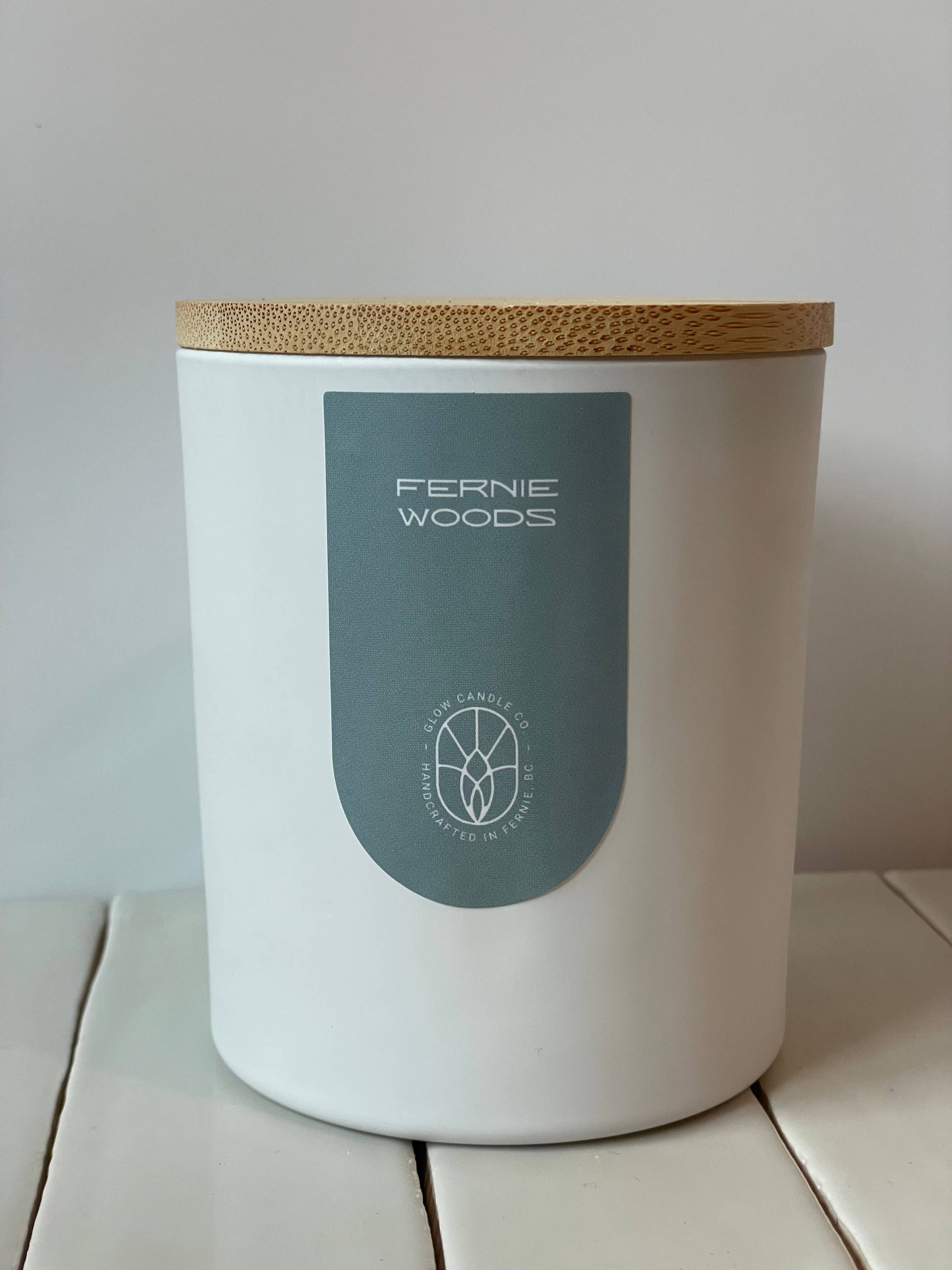 HOME- White Glass 12oz Candle