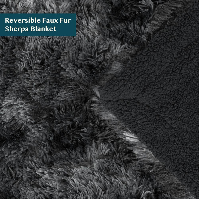 Faux Fur Sherpa Throw Blanket