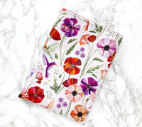 Poppies - padded book sleeve, book pouch