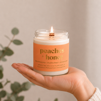 PEACHES & HONEY | 8OZ NON TOXIC SOY CANDLE | FALL COLLECTION