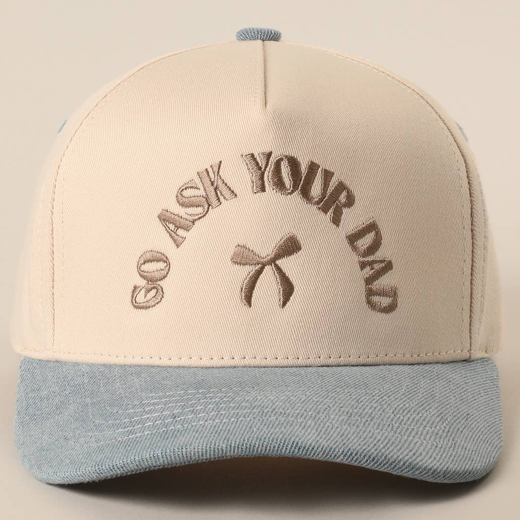 GO ASK YOUR DAD Embroidery Two-Tone Trucker Hat