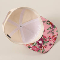 MAMA Letter Embroidery Floral Two-Tone Trucker Hat