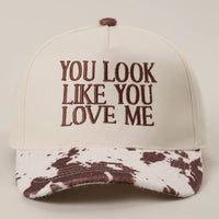 You Look Like You Love Me Embroidered Animal Print Trucker