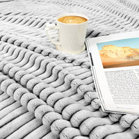 Ribbed Fleece Throw Blanket