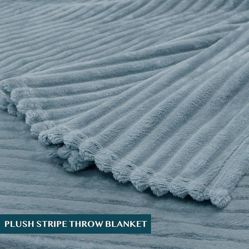 Ribbed Fleece Throw Blanket