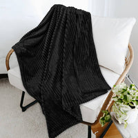 Ribbed Fleece Throw Blanket
