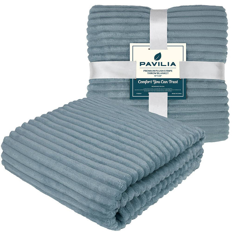Ribbed Fleece Throw Blanket