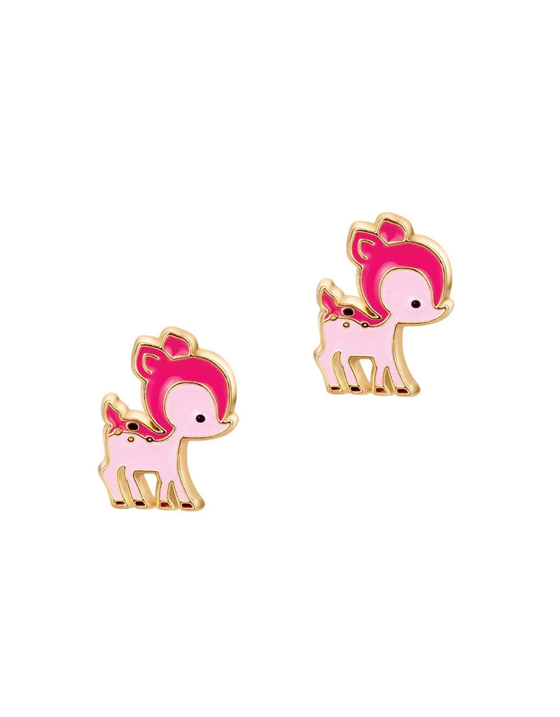 Enamel Stud Earrings - Fawn