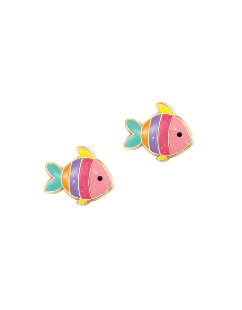 Enamel Stud Earrings - Rainbow Fish