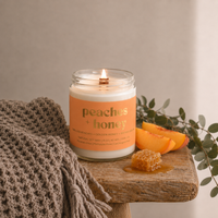 PEACHES & HONEY | 8OZ NON TOXIC SOY CANDLE | FALL COLLECTION