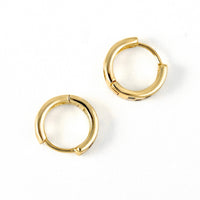 Gold Checker Hoop Earrings - Black & White Tile Hoops
