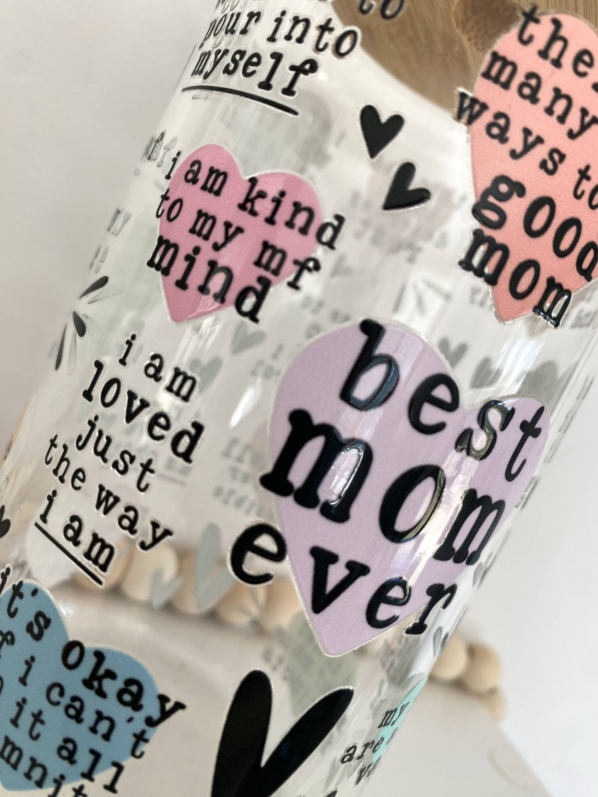 Best Mom Ever 16oz Glass Cup - Affirmations, Mother's Day
