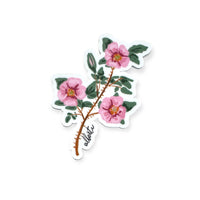 Alberta Wildrose Floral Matte Vinyl Sticker