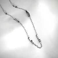 Cube Beaded Chain Necklace - Stainless Steel