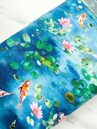Koi pond fish - padded book sleeve, book protector