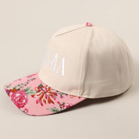 MAMA Letter Embroidery Floral Two-Tone Trucker Hat