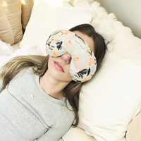 Organic Cotton Eye Pillow - Light Pink & Orange Floral