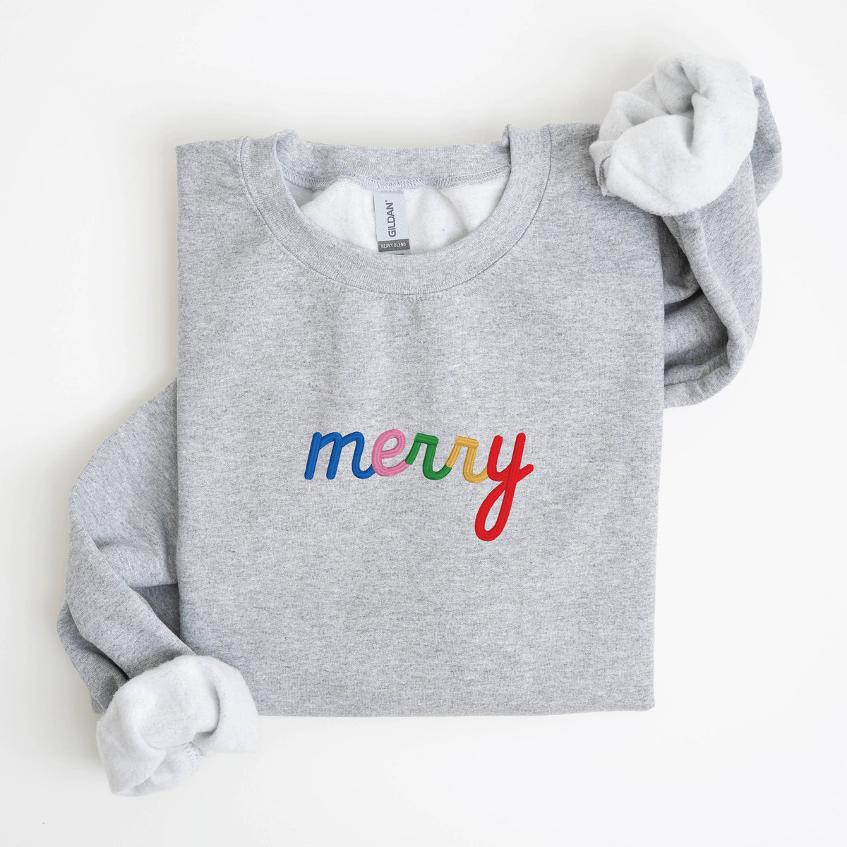 EMBROIDERED Holiday Sweater Christmas Sweatshirt MERRY