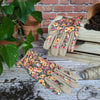 Willow & Belle Gardening Gloves - Mustard And Pink Flowers