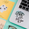 Mushroom & Snail Holographic Sticker