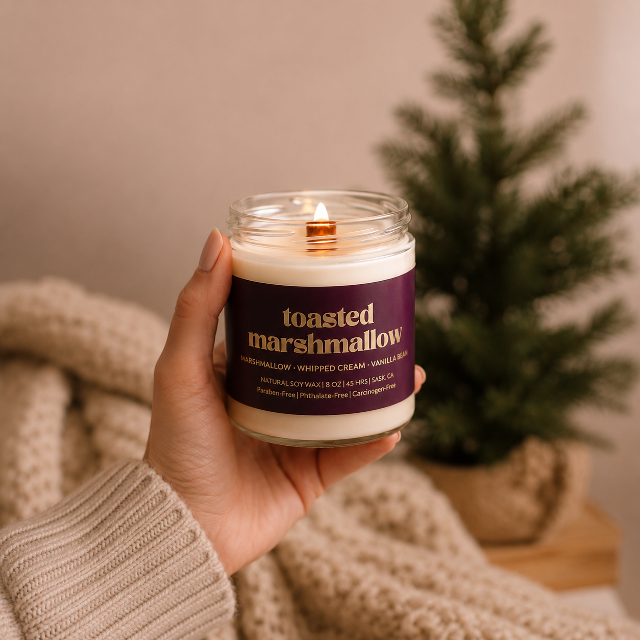 TOASTED MARSHMALLOW | 8OZ NON TOXIC SOY CANDLE | FALL COLLECTION