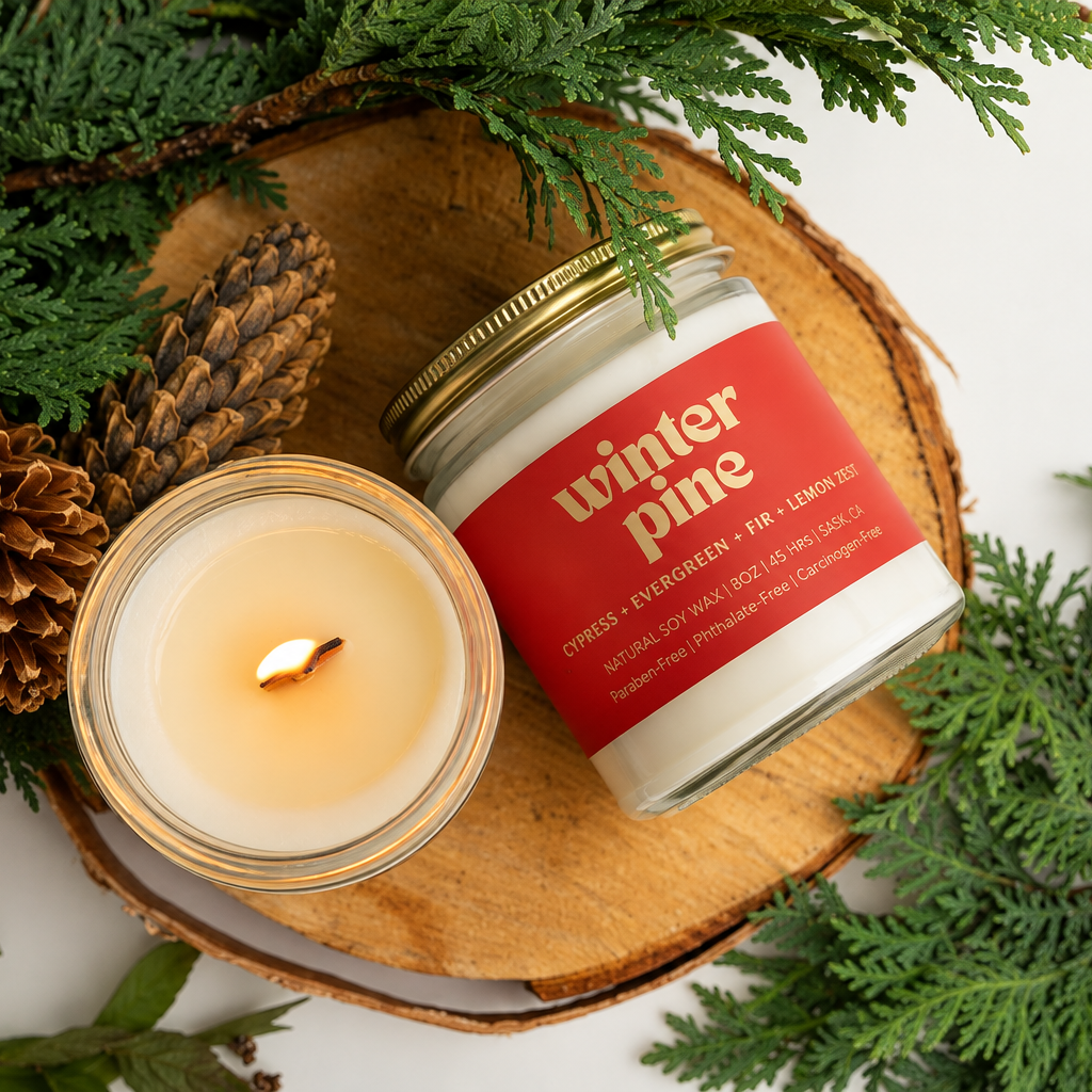 WINTER PINE | 8OZ NON TOXIC SOY CANDLE | HOLIDAY COLLECTION