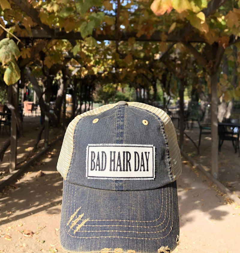 Bad Hair Day Distressed Trucker Hat Baseball Cap