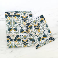 Nocturnal flora - padded book sleeve, book pouch