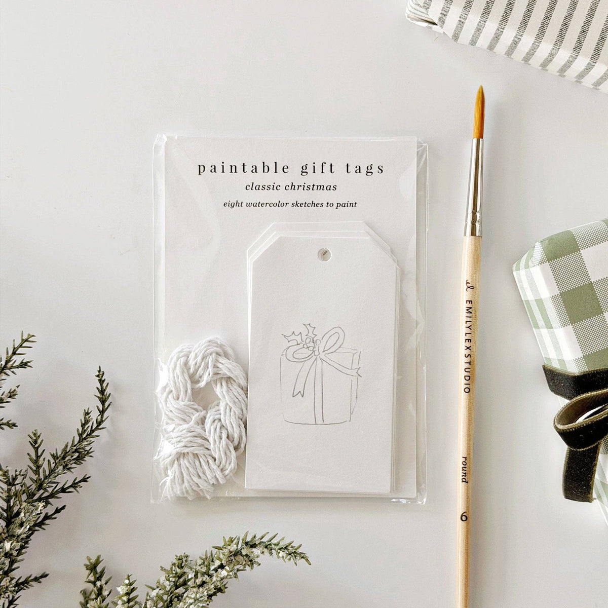 Classic christmas paintable gift tags
