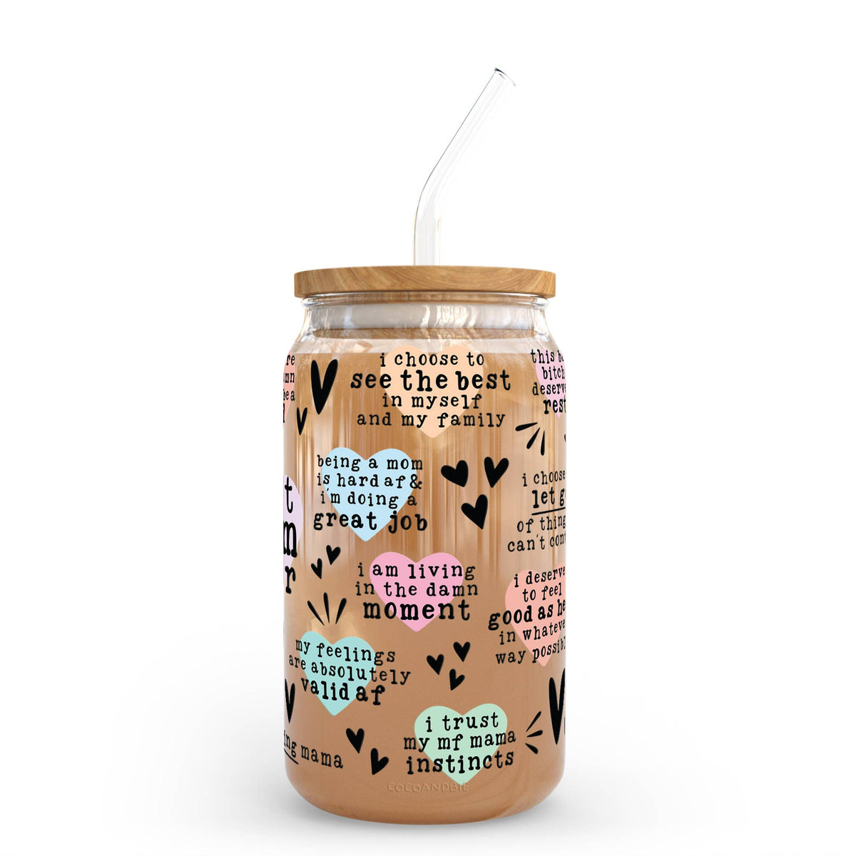 Best Mom Ever 16oz Glass Cup - Affirmations, Mother's Day
