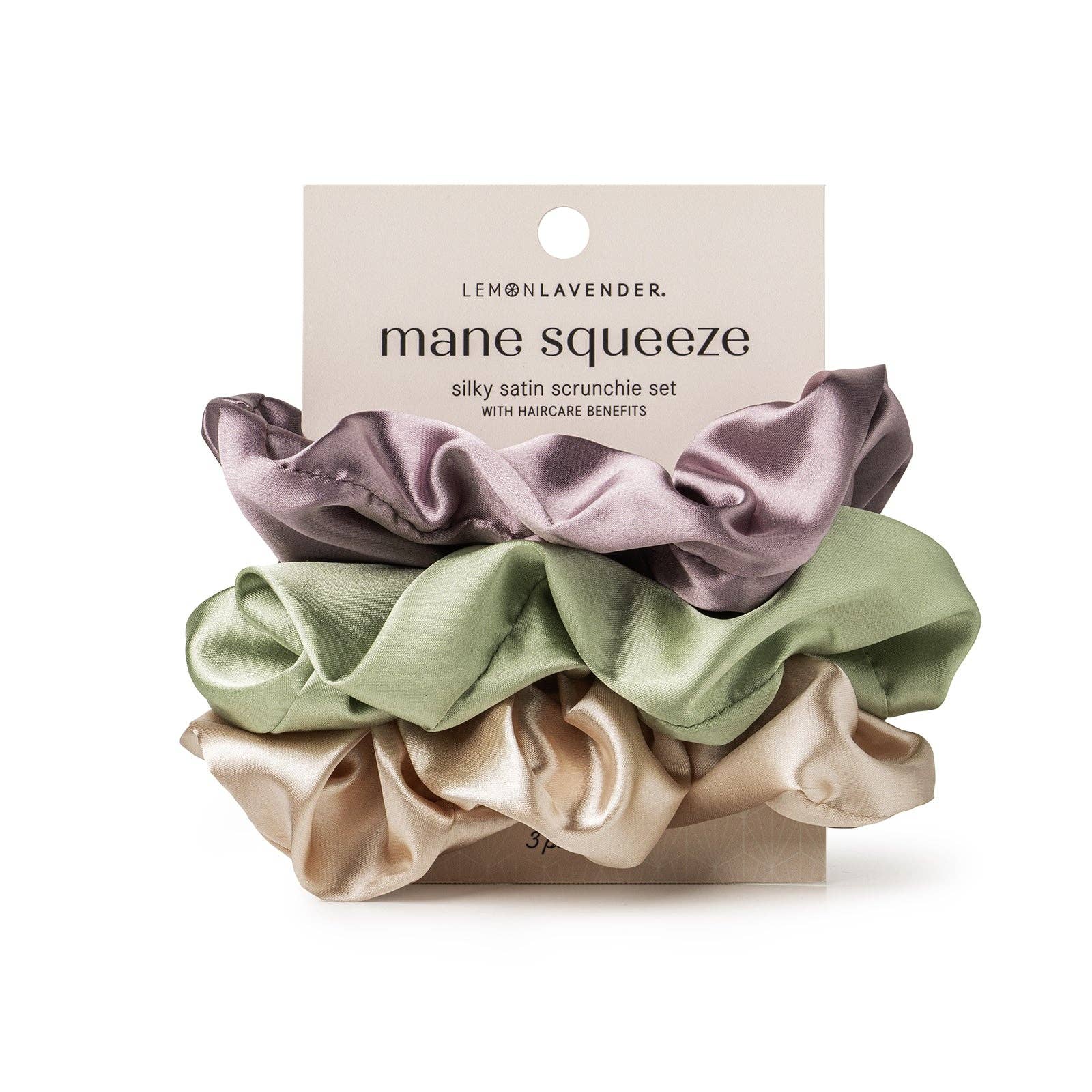 Lemon Lavender Mane Squeeze Oversized Satin Scrunchie Set