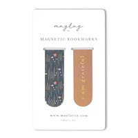 Wildflowers Floral "I Am Grateful" Magnetic Gold Foil Bookmarks (Set of 2)