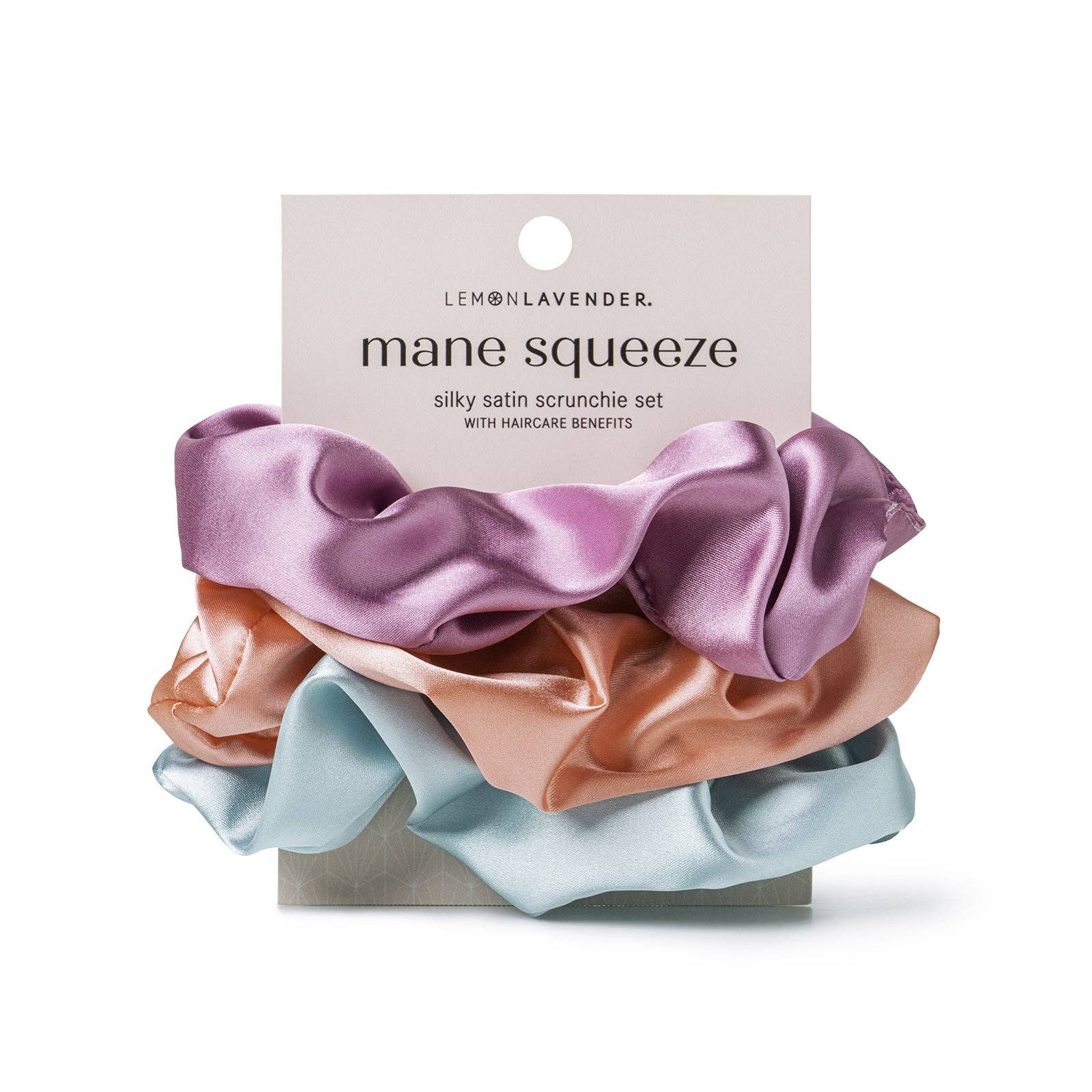 Lemon Lavender Mane Squeeze Oversized Satin Scrunchie Set