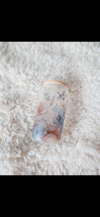 Beautiful Floral Glassware | 16oz Glass